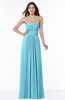 ColsBM Page Light Blue Glamorous Spaghetti Sleeveless Chiffon Floor Length Ruching Plus Size Bridesmaid Dresses