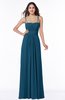 ColsBM Page Moroccan Blue Glamorous Spaghetti Sleeveless Chiffon Floor Length Ruching Plus Size Bridesmaid Dresses