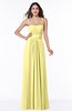 ColsBM Page Pastel Yellow Glamorous Spaghetti Sleeveless Chiffon Floor Length Ruching Plus Size Bridesmaid Dresses