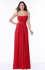 ColsBM Page Red Glamorous Spaghetti Sleeveless Chiffon Floor Length Ruching Plus Size Bridesmaid Dresses