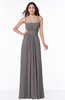 ColsBM Page Ridge Grey Glamorous Spaghetti Sleeveless Chiffon Floor Length Ruching Plus Size Bridesmaid Dresses