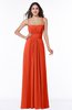 ColsBM Page Tangerine Tango Glamorous Spaghetti Sleeveless Chiffon Floor Length Ruching Plus Size Bridesmaid Dresses