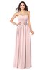 ColsBM Sunny Pastel Pink Romantic Sweetheart Sleeveless Floor Length Ruching Bridesmaid Dresses