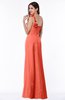 ColsBM Arabella Living Coral Glamorous A-line Backless Chiffon Floor Length Plus Size Bridesmaid Dresses