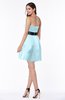 ColsBM Jaycee Aqua Romantic Strapless Satin Mini Ribbon Plus Size Bridesmaid Dresses