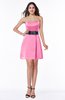ColsBM Jaycee Carnation Pink Romantic Strapless Satin Mini Ribbon Plus Size Bridesmaid Dresses