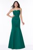 ColsBM Sara Alpine Green Simple Strapless Zip up Floor Length Sash Bridesmaid Dresses