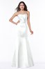 ColsBM Sara Cloud White Simple Strapless Zip up Floor Length Sash Bridesmaid Dresses