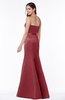 ColsBM Sara Dark Red Simple Strapless Zip up Floor Length Sash Bridesmaid Dresses