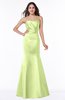 ColsBM Sara Lime Green Simple Strapless Zip up Floor Length Sash Bridesmaid Dresses