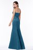 ColsBM Sara Moroccan Blue Simple Strapless Zip up Floor Length Sash Bridesmaid Dresses