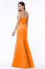 ColsBM Sara Orange Simple Strapless Zip up Floor Length Sash Bridesmaid Dresses