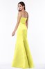 ColsBM Sara Pale Yellow Simple Strapless Zip up Floor Length Sash Bridesmaid Dresses