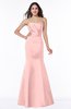 ColsBM Sara Pastel Pink Simple Strapless Zip up Floor Length Sash Bridesmaid Dresses