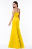 ColsBM Sara Yellow Simple Strapless Zip up Floor Length Sash Bridesmaid Dresses