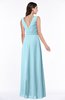 ColsBM Pearl Aqua Glamorous V-neck Sleeveless Chiffon Floor Length Plus Size Bridesmaid Dresses