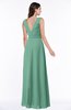 ColsBM Pearl Beryl Green Glamorous V-neck Sleeveless Chiffon Floor Length Plus Size Bridesmaid Dresses