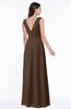 ColsBM Pearl Chocolate Brown Glamorous V-neck Sleeveless Chiffon Floor Length Plus Size Bridesmaid Dresses