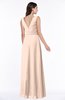 ColsBM Pearl Fresh Salmon Glamorous V-neck Sleeveless Chiffon Floor Length Plus Size Bridesmaid Dresses