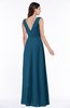 ColsBM Pearl Moroccan Blue Glamorous V-neck Sleeveless Chiffon Floor Length Plus Size Bridesmaid Dresses