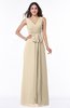 ColsBM Pearl Novelle Peach Glamorous V-neck Sleeveless Chiffon Floor Length Plus Size Bridesmaid Dresses