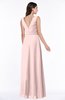 ColsBM Pearl Pastel Pink Glamorous V-neck Sleeveless Chiffon Floor Length Plus Size Bridesmaid Dresses