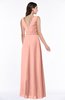 ColsBM Pearl Peach Glamorous V-neck Sleeveless Chiffon Floor Length Plus Size Bridesmaid Dresses