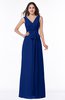 ColsBM Pearl Sodalite Blue Glamorous V-neck Sleeveless Chiffon Floor Length Plus Size Bridesmaid Dresses