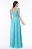 ColsBM Pearl Turquoise Glamorous V-neck Sleeveless Chiffon Floor Length Plus Size Bridesmaid Dresses