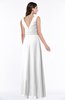 ColsBM Pearl White Glamorous V-neck Sleeveless Chiffon Floor Length Plus Size Bridesmaid Dresses