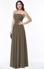 ColsBM Maia Carafe Brown Classic Strapless Sleeveless Chiffon Floor Length Ribbon Plus Size Bridesmaid Dresses