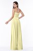 ColsBM Maia Soft Yellow Classic Strapless Sleeveless Chiffon Floor Length Ribbon Plus Size Bridesmaid Dresses