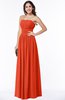 ColsBM Maia Tangerine Tango Classic Strapless Sleeveless Chiffon Floor Length Ribbon Plus Size Bridesmaid Dresses