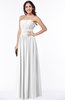 ColsBM Maia White Classic Strapless Sleeveless Chiffon Floor Length Ribbon Plus Size Bridesmaid Dresses