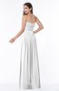 ColsBM Maia White Classic Strapless Sleeveless Chiffon Floor Length Ribbon Plus Size Bridesmaid Dresses