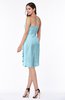 ColsBM Liberty Aqua Classic Column Strapless Half Backless Chiffon Knee Length Plus Size Bridesmaid Dresses