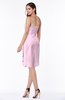 ColsBM Liberty Baby Pink Classic Column Strapless Half Backless Chiffon Knee Length Plus Size Bridesmaid Dresses