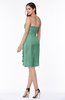 ColsBM Liberty Beryl Green Classic Column Strapless Half Backless Chiffon Knee Length Plus Size Bridesmaid Dresses