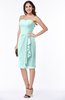 ColsBM Liberty Blue Glass Classic Column Strapless Half Backless Chiffon Knee Length Plus Size Bridesmaid Dresses