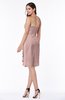 ColsBM Liberty Blush Pink Classic Column Strapless Half Backless Chiffon Knee Length Plus Size Bridesmaid Dresses