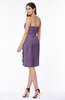 ColsBM Liberty Chinese Violet Classic Column Strapless Half Backless Chiffon Knee Length Plus Size Bridesmaid Dresses