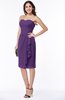 ColsBM Liberty Dark Purple Classic Column Strapless Half Backless Chiffon Knee Length Plus Size Bridesmaid Dresses