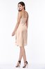 ColsBM Liberty Fresh Salmon Classic Column Strapless Half Backless Chiffon Knee Length Plus Size Bridesmaid Dresses
