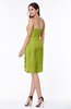 ColsBM Liberty Green Oasis Classic Column Strapless Half Backless Chiffon Knee Length Plus Size Bridesmaid Dresses