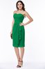 ColsBM Liberty Green Classic Column Strapless Half Backless Chiffon Knee Length Plus Size Bridesmaid Dresses