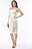 ColsBM Liberty Ivory Classic Column Strapless Half Backless Chiffon Knee Length Plus Size Bridesmaid Dresses
