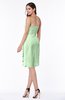 ColsBM Liberty Light Green Classic Column Strapless Half Backless Chiffon Knee Length Plus Size Bridesmaid Dresses