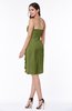 ColsBM Liberty Olive Green Classic Column Strapless Half Backless Chiffon Knee Length Plus Size Bridesmaid Dresses