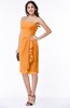 ColsBM Liberty Orange Classic Column Strapless Half Backless Chiffon Knee Length Plus Size Bridesmaid Dresses