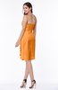 ColsBM Liberty Orange Classic Column Strapless Half Backless Chiffon Knee Length Plus Size Bridesmaid Dresses